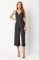 Novelty Stripe Spaghetti Strap Culotte Jumpsuit