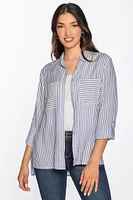 Stripe Shirt with Chest Pockets