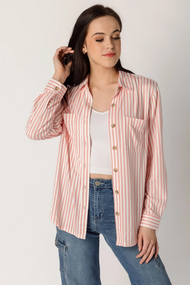 Railroad Stripe Soft Marina Shirt