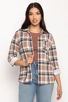 Cozy Plaid Shirt with Roll-Up Sleeves