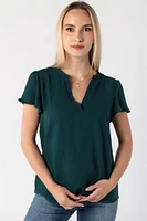 Airflow V-Neck Flutter Sleeve Blouse