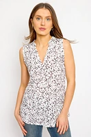 Printed Flecks Sleeveless Top