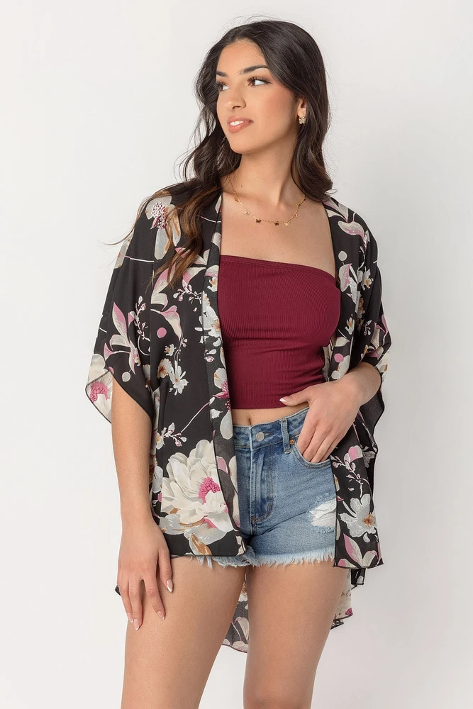 Magenta Floral Kimono