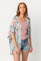 Aqua Floral Kimono