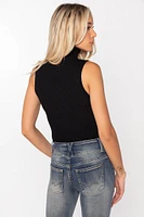 Sleeveless Ribbed Turtleneck