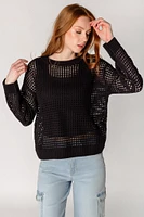 Openwork Long Sleeve Sweater