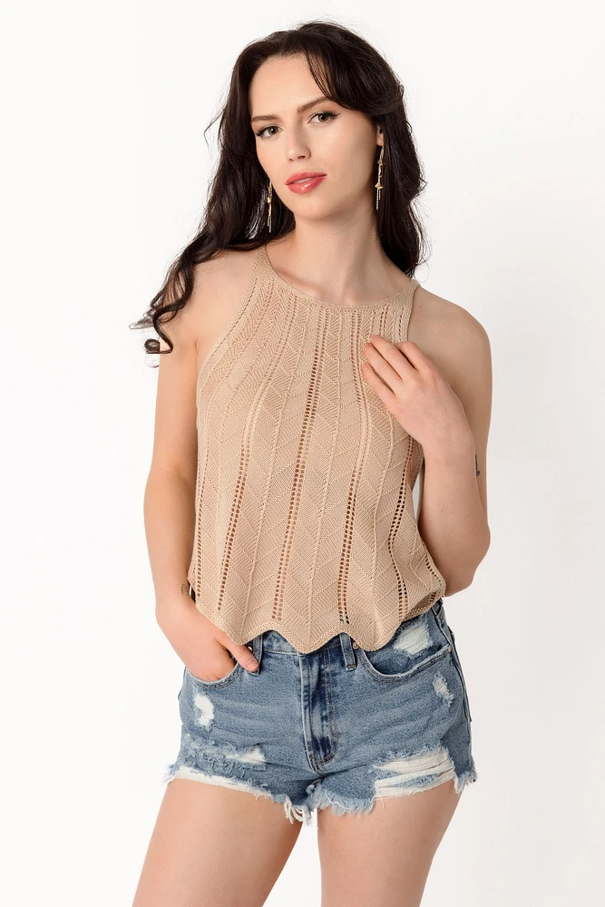 Camisole évasée en pointelle