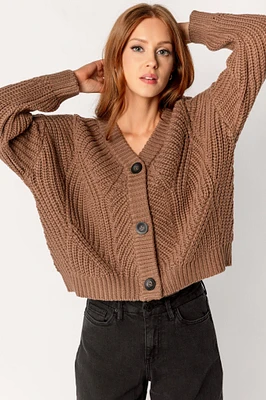 Buttoned V-Neck Cardigan