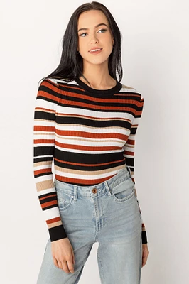 Striped Long-Sleeve Crewneck