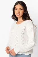 Chenille Scalloped-Hem Sweater