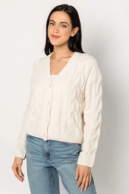 Cable-Knit Chenille Cardigan