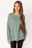 Cable Knit Balloon Sleeve Sweater