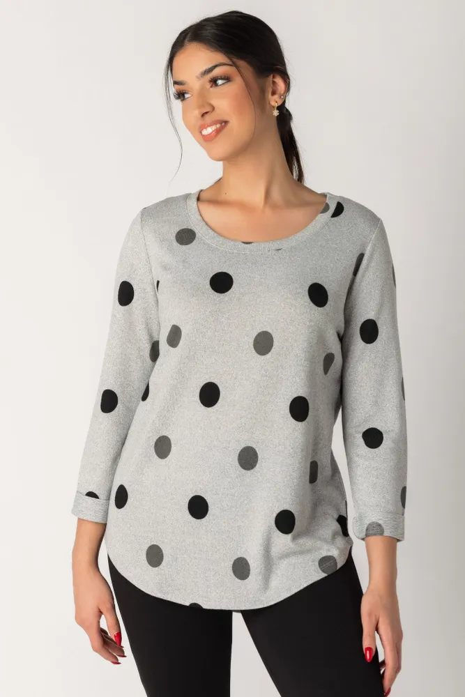 Polka Dot Supersoft Scoopneck Sweater