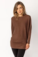 Ribbed Open-Neck Sweater