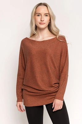 Ribbed Open-Neck Sweater