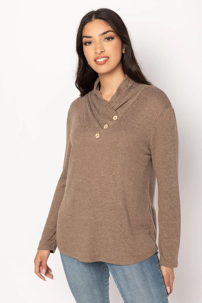 V-neck Crossover Hacci Sweater