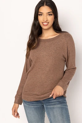 Long-Sleeve Supersoft Sweater with Flatlock Stitching