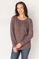 Long-Sleeve Supersoft Sweater with Flatlock Stitching