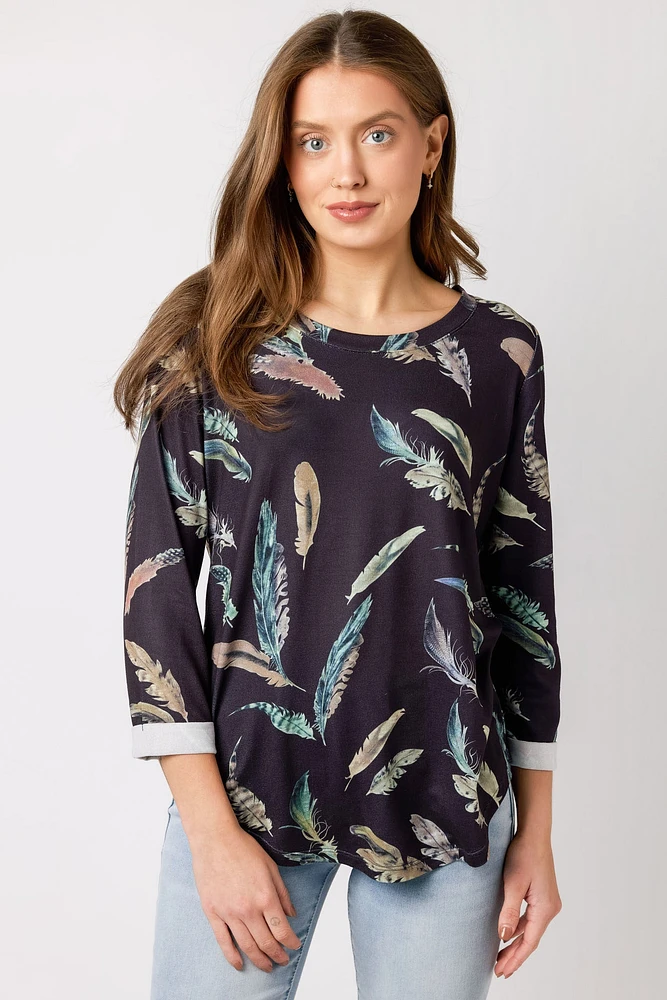 Serene Feather Print Shirt