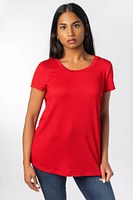 Brushed Cap Sleeve Scoopneck T-Shirt