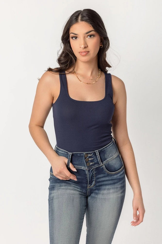 Ribbed Square Neck Tank