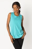 Ribbed Sleeveless Tank with Pocket