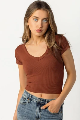 Wallflower Spencer Seamless V-Neck Crop Top