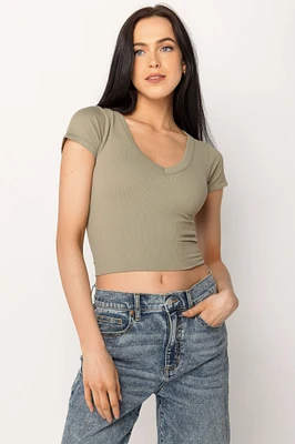 Wallflower Spencer Seamless V-Neck Crop Top