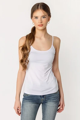 Scoop-Neck Cami with Spaghetti Straps