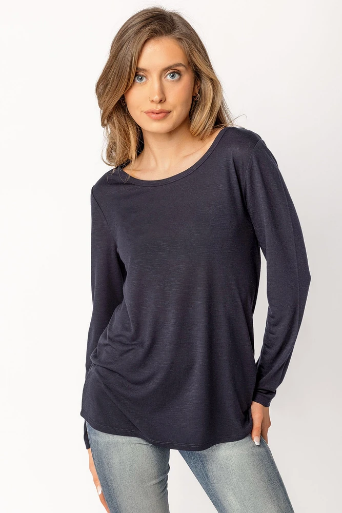 Long-Sleeve Crew-Neck Top