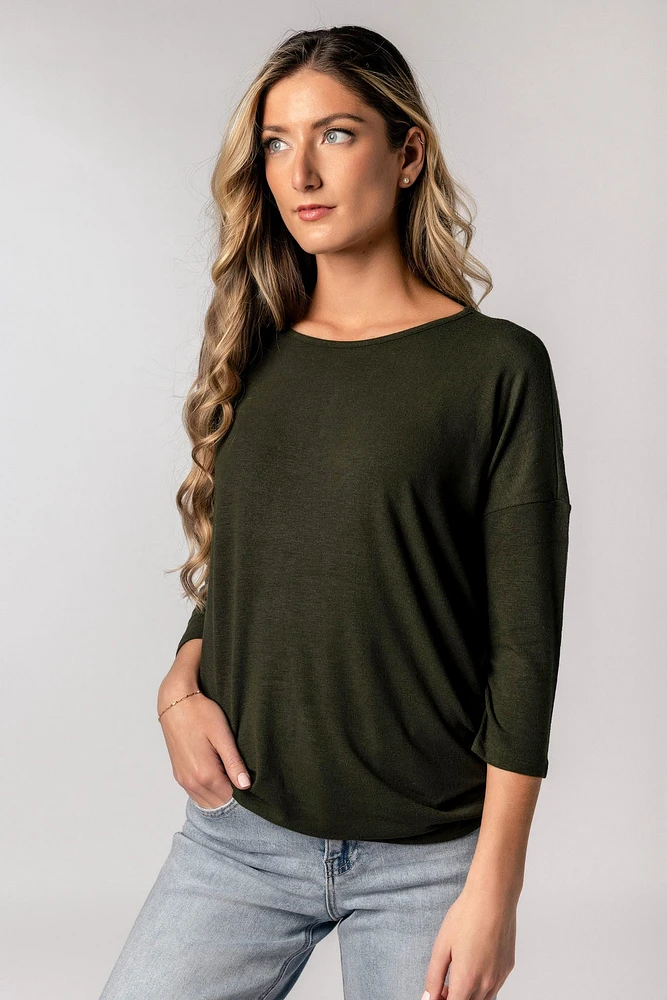 ONLY 3/4 Sleeve Crew-Neck Tee