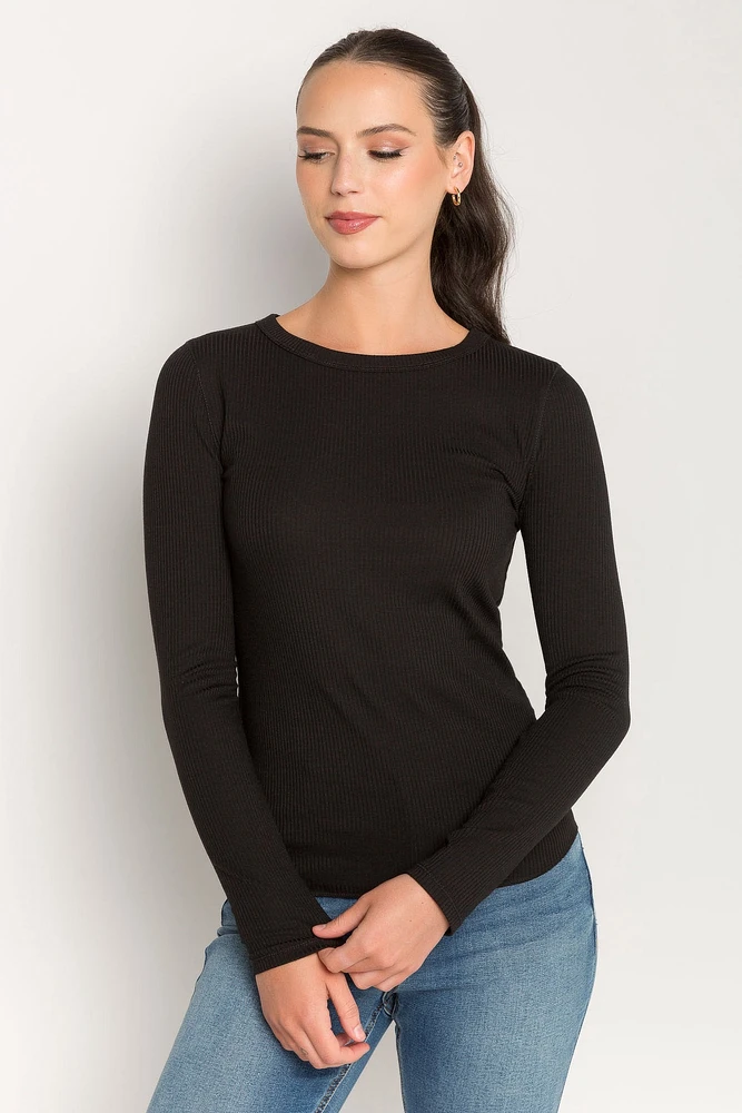 Ribbed Long-Sleeve Top