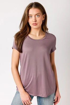 Cap-Sleeve Scoopneck Tee