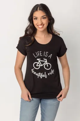 T-shirt à imprimé « Life is a Beautiful Ride »