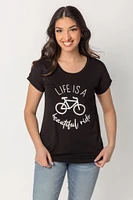 T-shirt à imprimé « Life is a Beautiful Ride