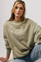 "Côte d'Azur" Fleece Long-Sleeve Crewneck Sweatshirt