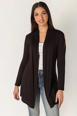 Rayon Long Sleeve Open Cardigan