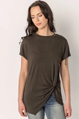 T-shirt en tricot texturé avec ourlet nou
