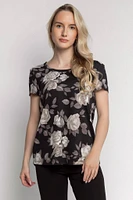 Rose Short-Sleeve Scoop Neck Top