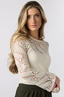 Lightweight Crochet Bell Sleeve Top