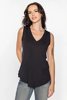 Sleeveless V-Neck Brushed Tank