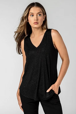 Glitter Sleeveless V-Neck