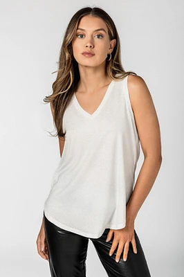 Glitter Sleeveless V-Neck