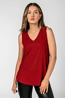 Glitter Sleeveless V-Neck