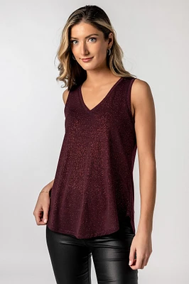 Glitter Sleeveless V-Neck