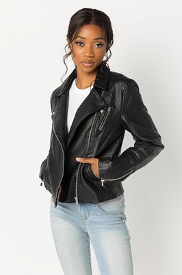 Only Gemma Faux Leather Biker Jacket