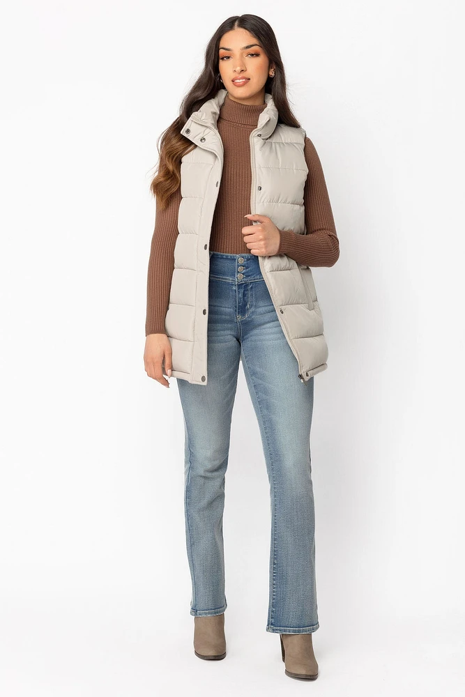 Quilted Puffer Mid-Length Vest