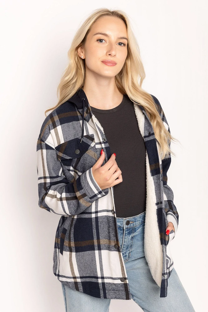 Natalie Plaid Sherpa Lined Flannel Shacket