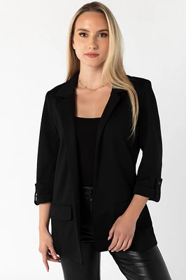 Ponte Blazer with Roll-Up Sleeves