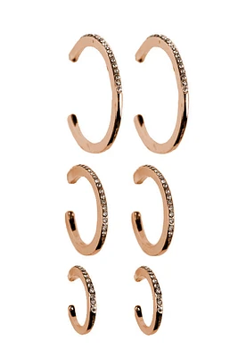 Triple Set of Rhinestone Hoops